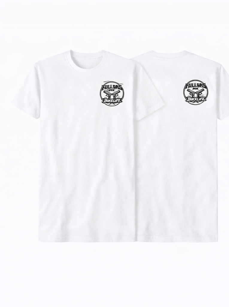 Camiseta FullGas RX – BikeLife Classic (Negra y Blanca)