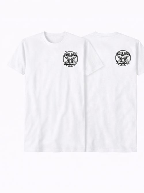 Camiseta FullGas RX – BikeLife Classic (Negra y Blanca)