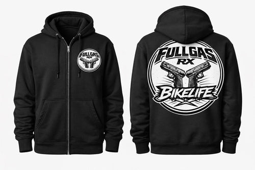 Sudadera FullGas RX – BikeLife Edition (Negra y Blanca)